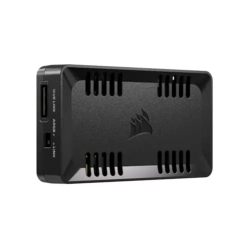 Corsair Commander Duo Contrôleur de l'éclairage et de la Vitesse de Ventilation – ARGB et iCUE Link Hybride — Contrôle 12 Ventilateurs PWM en série – Deux capteurs de température Flexibles Inclus