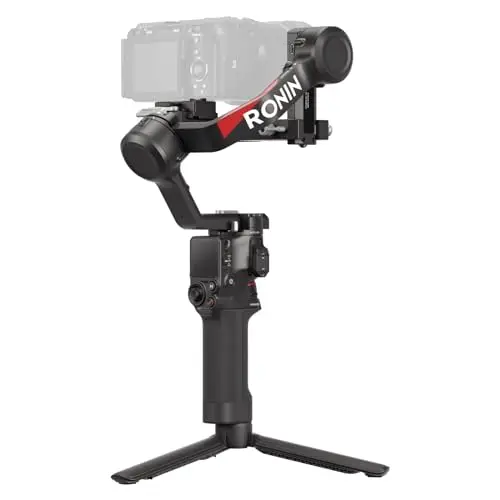 DJI RS 4, Stabilisateur Appareil Photo à 3 Axes pour Caméras DSLR et sans Miroir Canon/Sony/Panasonic/Nikon/Fujifilm, 2ᵉ gén, Prise Verticale Native, Joystick à 2 Modes, Bras en Téflon, Nacelle Caméra