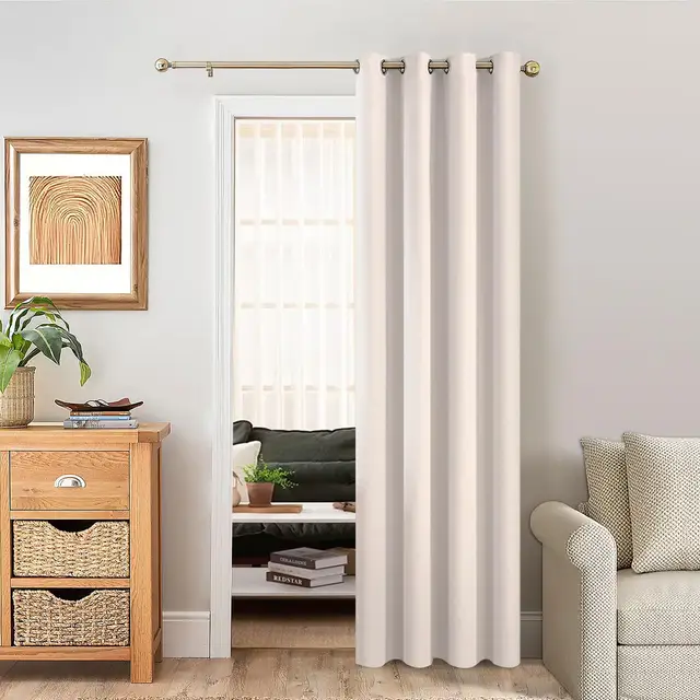 MRTREES Rideau Occultant 140x240 cm Thermique Isolant Anti Froid et Chaleur de Chambre Bloquer Lumière Rideaux Beige et Draperies Intérieurs à Oeillets pour Porte Fenetre Dressing Salon, 1 Pièce