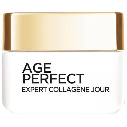 L'ORÉAL PARIS - CRÈME DE JOUR ANTI-ÂGE RÉ-HYDRATANTE & RAFFERMISSANTE - ANTI-RELÂCHEMENT, ANTI-TACHES & ANTI-RIDES - AU COLLAGÈNE - POUR PEAUX MATURES - AGE PERFECT - 50 ML