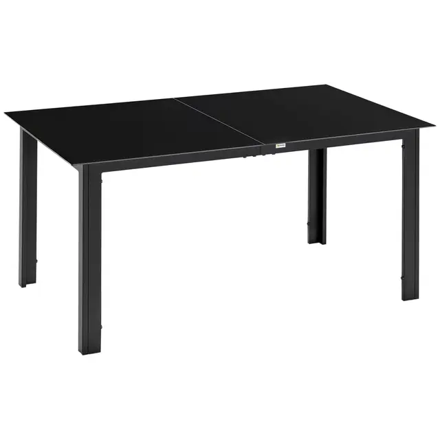Outsunny Table de Jardin Aluminium Verre