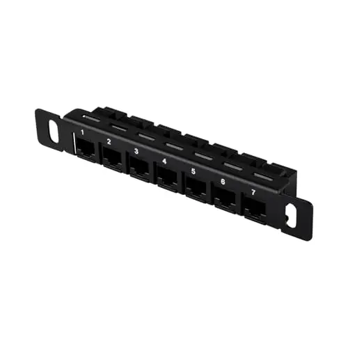 GeeekPi 7 inch 0.5U 7-Port Patch Panel, CAT6 Network Patch Panel for DeskPi RackMate TT Server Cabinet/Network Cabinet