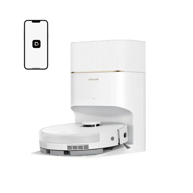 dreame D20 Pro Plus Robot Aspirateur 2-en-1, 13 000 Pa, Double Brosse, Auto-Vidage, Laser Navigation, Capteur Distance, Poils d’Animaux, Coins, Sols Durs & Tapis, Batterie 5200 mAh