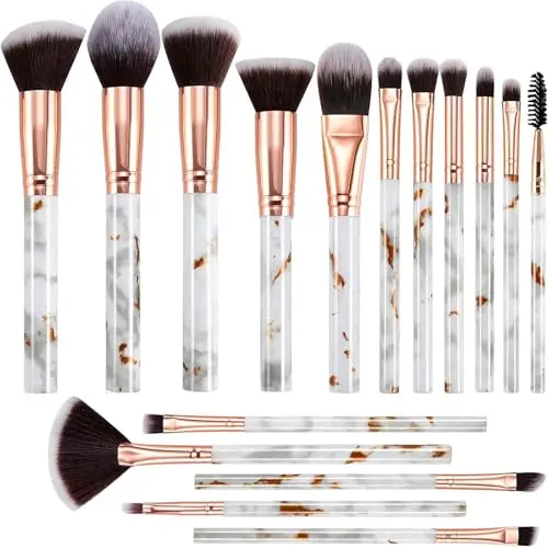 DUAIU 16 PCS Pinceaux Maquillage Marbre