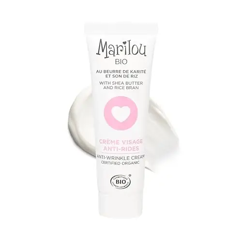 MARILOU BIO - Crème Visage Anti-Rides Bio Aloe Vera et Son de riz - Rides - Fermeté - Eclat - 99% d'ingrédients d'origine naturelle - Tous types de peaux - 30 ml
