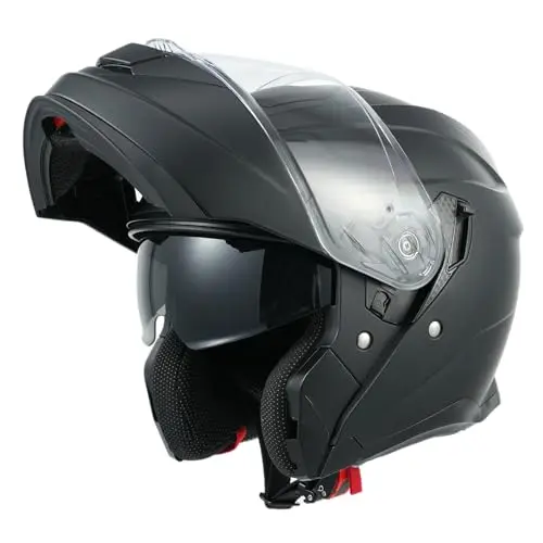 MY Casque Moto Modulable Intégral 935,Homologué ECE 22.06 avec Double Visière pour Les Homme Femme