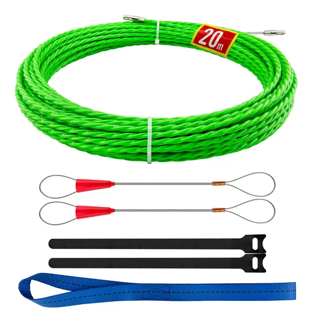 Aiguille Electricien 20 m - Tire Fils Electrique,Tire Cable, Spirale Rétractable,Tire Fil, Ressort Pour Câbles et Installations Electriques(20m,Φ4,5 mm)