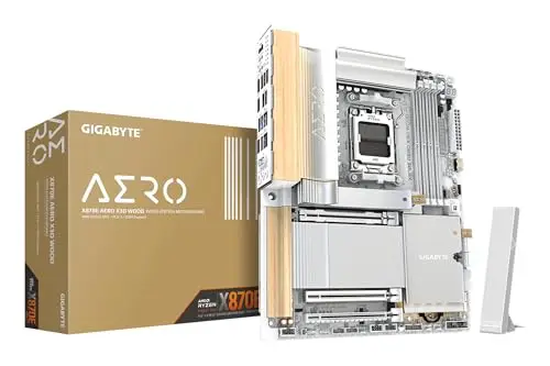 GIGABYTE X870E Aero X3D Wood Carte Mère - Prend en Charge Les processeurs AMD Ryzen 9000, VRM numérique 16+2+2 Phases, Jusqu’à 9000Hz DDR5 (O.C.), 2xPCIe 5.0 + 2xPCIe 4.0, Wi-FI 7, LAN 5GbE, USB 4
