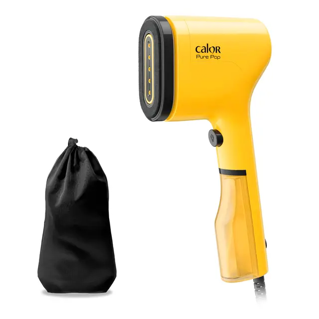 Calor Pure POP, Défroisseur vapeur de voyage, 1300 W, 20g/min, Prêt en 15 s, Utilisation facile et pratique, Compact et léger, 710g, Jaune, DT2026C0