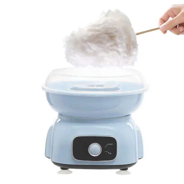 Machine à barbe à papa, machine à barbe à papa, avec baguettes et cuillère doseuse, pour fête d'enfants, kit d'accessoires de bar à bonbons, friandises mignonnes pour toutes les fêtes (bleu)