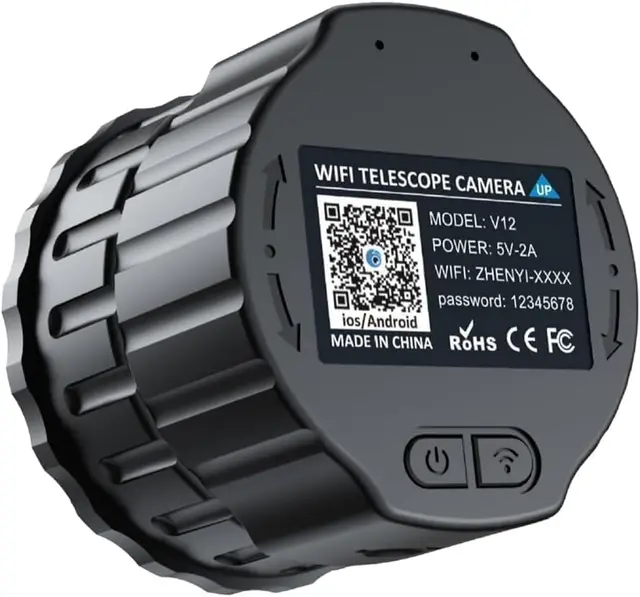 Caméra oculaire WiFi - Enregistrement vidéo 4 MP 2K - Applications WiFi intégrées - Caméra oculaire électronique pour télescopes de 1,18 à 1,97 Pouces