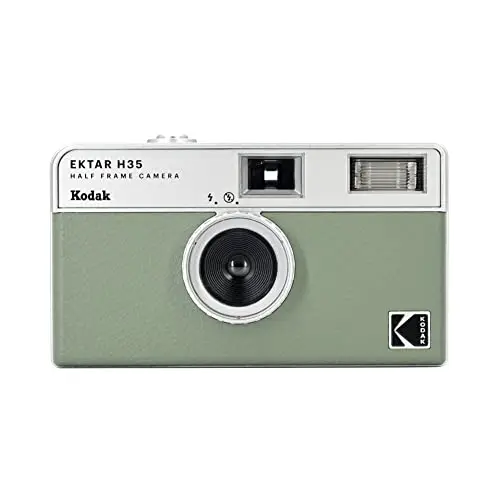 Kodak EKTAR H35 Caméra de Film Demi-Format 35 mm, réutilisable, sans Mise au Point, léger, Facile à Utiliser (Vert Sauge) (Film et Pile AAA Non Incluse)