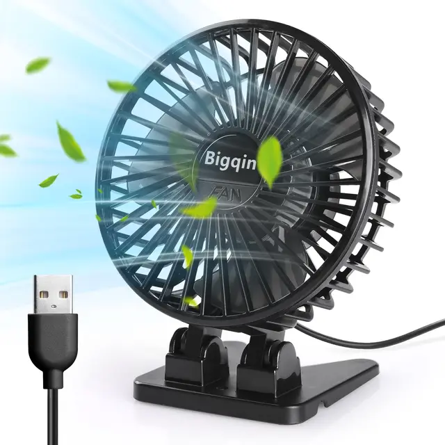 Petit ventilateur de bureau USB, petit mais puissant, mini ventilateur de refroidissement de table avec 3 vitesses de réglage à 90°, mini ventilateurs pour un meilleur refroidissement