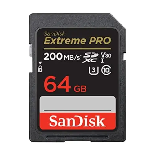 SanDisk 64 Go Extreme PRO carte SDXC + RescuePRO Deluxe, jusqu'à 200 Mo/s, UHS-I, Classe 10, U3, V30