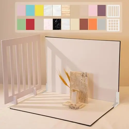 Kit de 12 Toiles de Fond pour Photographie Alimentaire : 12 pièces, 24 Motifs, Petit Produit de Fond de Table, Accessoires Plats pour Bijoux, Maquillage (40,6 x 29,2 cm)