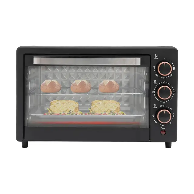 Mini four 22 L, Four électrique miniature, Mini four, Four à pizza, 1000 W, 120°C-250°C, Minuterie 60 min, Noir