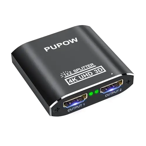 Splitter HDMI 4K, Switch HDMI Aluminium Repartiteur hdmi 1 Entrée 2 Sorties, Duplicateur Affichage Simultané, 4K@60HZ Splitter 3D UHD 1080P, pour Xbox PS3 PS4 Lecteur Blu-Ray HDTV