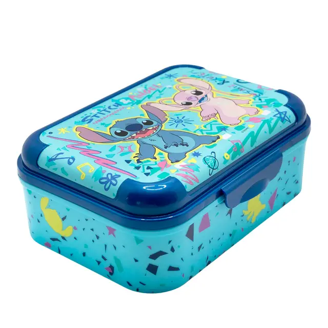 STOR Boîte à Sandwich Stitch Enfant 1423ml - Lunch Box Plastique Résistante Sans BPA avec Couvercle Décoré pour École et Sorties