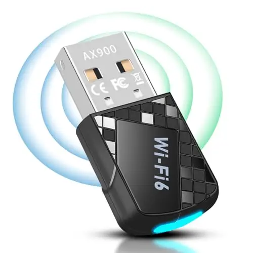 Adaptateur Bluetooth WLAN USB 2.0 AX900Mbs, clé Wi-Fi Bluetooth 5.4 WiFi6 pour PC, clé Internet double bande (5,8 GHz/2,4 GHz), Plug and Play pour PC/bureau/ordinateur portable Win10/11