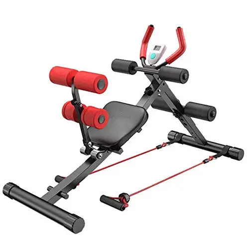 MytaYtAbdominal Crunch Machine, 2 in 1 Sit Up Bank Core Ab Trainer Workout Gym Für Mann Und Frau,Rot