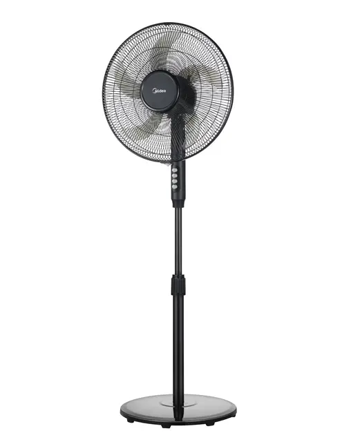 Midea 3-Speed Standing Fan - Quiet Fan with 5 Blades, 70º Oscillation and Adjustable Height - Standing Fans with Powerful, Lightweight and Easy to Carry Airflow