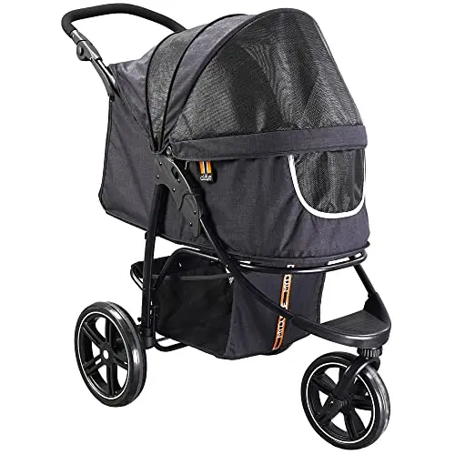 Cooper - Poussette pour Chien et Buggy pour Animaux | 32 kg | Panier Chien, Poussette Chien et Poussette Chat, Pliable avec Poignée Soft Touch Réglable sur 3 Niveaux et Rangement