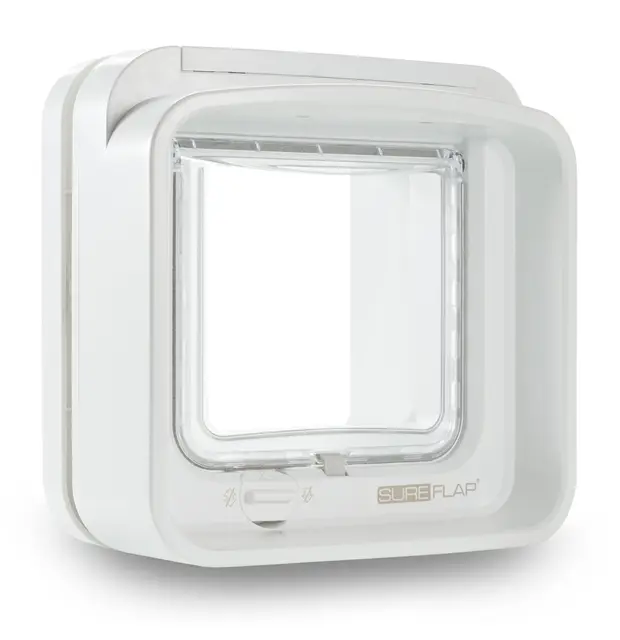 SureFlap Chatière à Puce électronique DualScan Sure Petcare, Compatible avec Le médaillon d'identification par radiofréquence et avec Les puces électroniques, pour Portes, fenêtres et Murs, Blanc