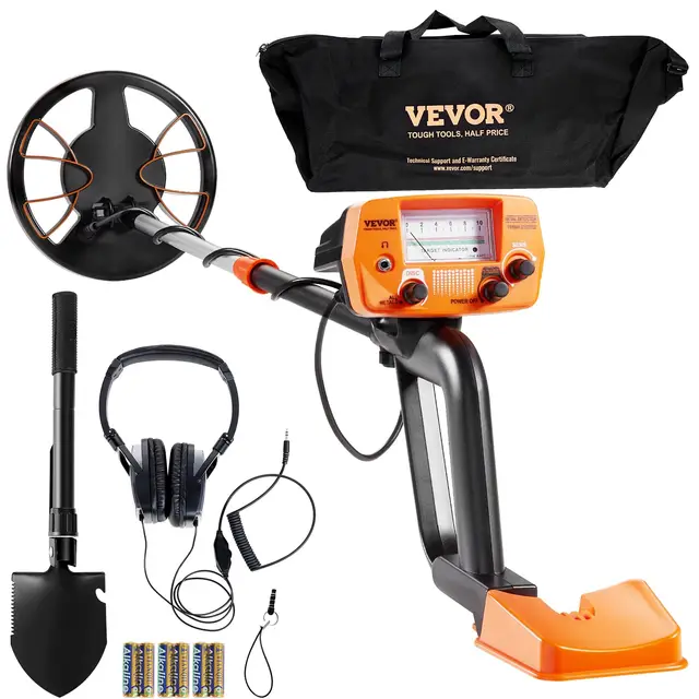 VEVOR Détecteur de Métaux pour Adultes Enfants 20,3 cm Détecteur de Métaux Professionnel Réglable Bobine Étanche IP68 Écran LCD Puce DSP Avancée Léger pour Recherche Pièces d'or et Chasse aux Trésors