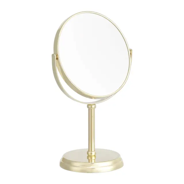 Amazon Basics Ronde Montage sur Table Miroir grossissant sur Pied - x1/x5, 18.3x12.5x30 cm, doré