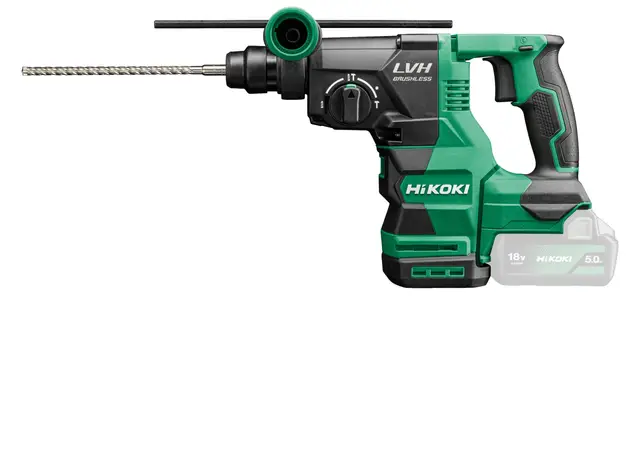 HIKOKI Akku Bohr- und Meißelhammer DH1826DA, Aufnahme: SDS-plus (18V, Leerlaufdrehzahl 0-4300 min-1,Schlagenergie: 3,2 J, Brushless Motor, plus Zubehör, OHNE Akku, Ladegerät und Transportkoffer.
