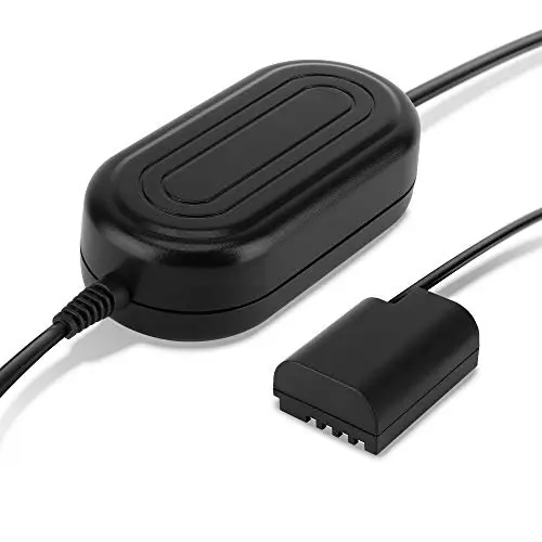 subtel Alimentation + Coupleur DC accumulateur factice Appareil Photo DMW-AC8 + DMW-DCC12 Compatible avec DC Coupler, Accu Dummy ca. 3m Charge Timelapse