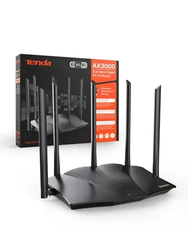 Tenda RX12 Pro Routeur WiFi 6 AX3000 Dual Band Gigabit, 2404Mbps/5GHz + 574 Mbps/2.4GHz, 4 Ports Gigabit, Largeur de Bande 160MHz, WiFi+ Mesh, OFDMA/VPN/WPA3/IPV6/TWT