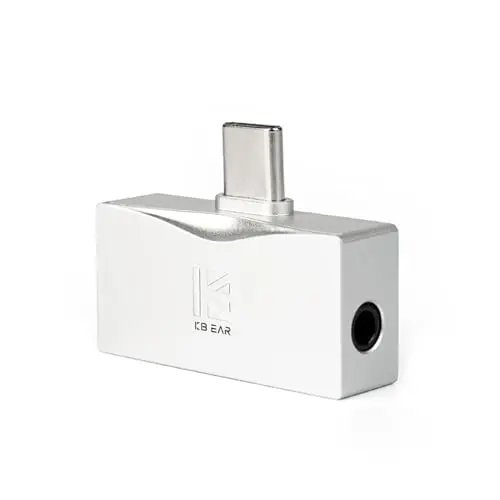 Yinyoo KBEAR Luma TC06 Amplificateur pour Écouteurs, Mini Ampli DAC Portable, Sortie USB C vers 3.5mm/4.4mm Équilibrée, Haute Résolution 32bit/384kHz, Ampli HiFi pour Smartphone/PC,Argent
