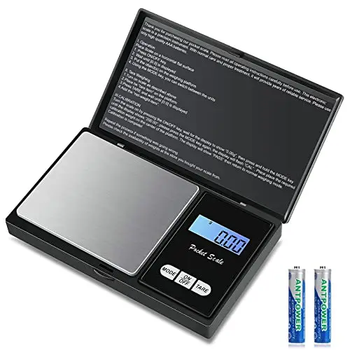 Balance de Précision 500g/0.01g - Poche Avec Écran LCD Rétroéclairé (7 Unités) - Petit Balance de Bijoux et Cuisine de Haute Précision - Numérique Avec Fonction de Tare