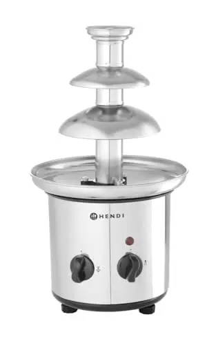 HENDI Fontaine à chocolat 3 niveaux, capacité : jusqu'à 1,5 kg, 230 V / 46 W, Ø215x(H)375 mm, acier inoxydable
