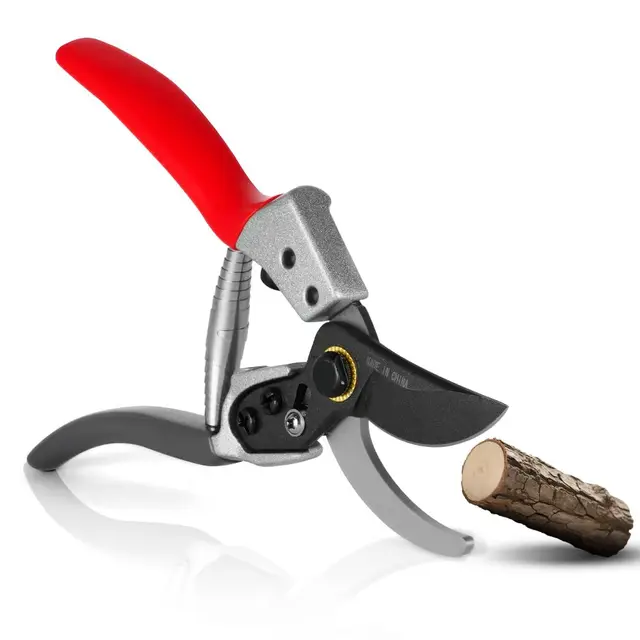 OSDUE Secateur de Jardin Bypass, 8.6" Cisaille Jardin avec Lame SK5 Acier Inoxydable, Ciseaux Jardinage Plante Fleurs Rosier Rotin Professionnels, Ergonomique avec Poignée de Verrouillage, O25mm Max