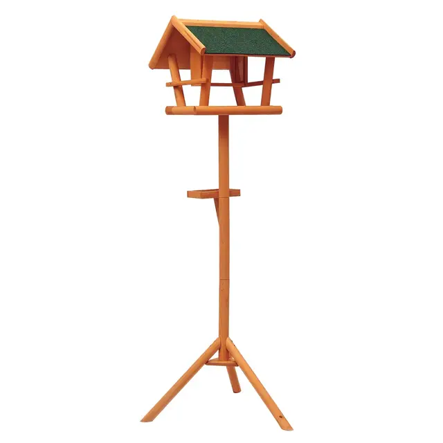 HOMCOM Mangeoire pour Oiseaux Sauvages sur Pied Abris à Oiseaux nichoir a Plateau Station a Oiseaux Bois pour Exterieur 150cm