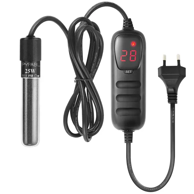 Chauffage Submersible pour Aquarium, 25W 50W 100W 300W Mini Chauffage d'Aquarium avec Régulateur de Température Externe, pour Chauffage d'Aquarium de Poissons et de Tortues 3-300L