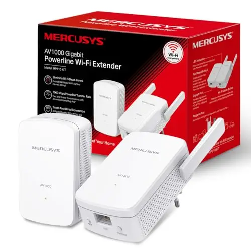 Mercusys Powerline WLAN MP510 KIT, 1000 Mbit/s HomePlug AV2, 300 Mbit/s Wi-FI, Port Gigabit, Plug & Play