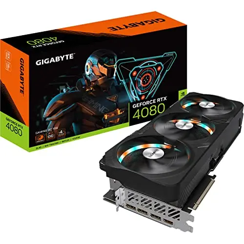 GIGABYTE GeForce RTX 4080 GAMING OC 16GB Carte graphique - 16GB DDR6X, 192bit, PCI-E 4.0, Core 2535Mhz, RGB, Anti-sag bracket, DP 1.4, HDMI 2.1a, NVIDIA DLSS 3, GV-N4080GAMING OC-16GD