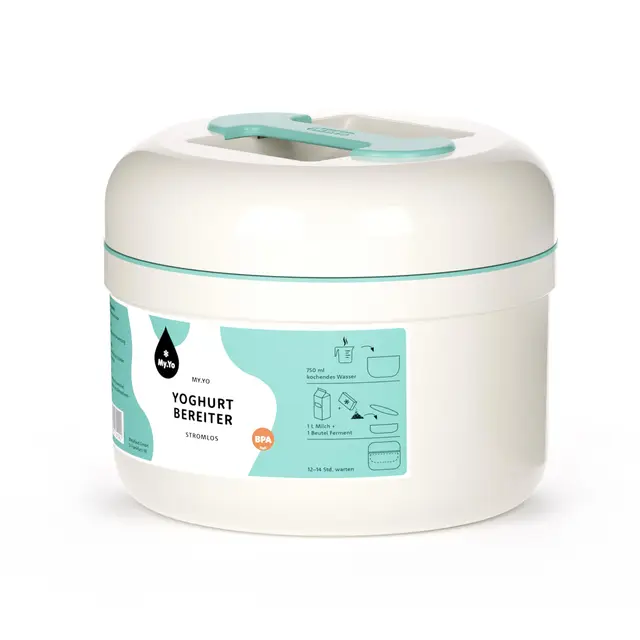 My.Yo - Yaourtière sans électricité | Couleur menthe | Avec 2 sachets de ferments bio