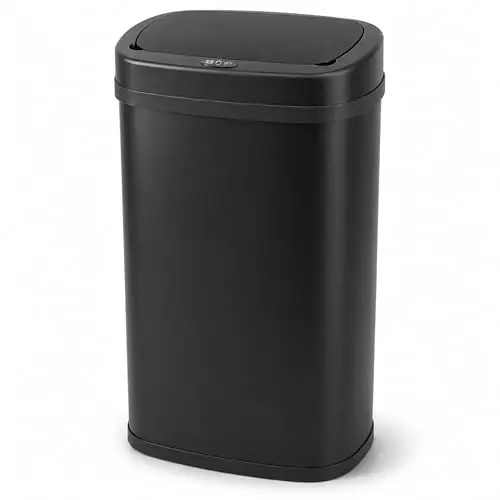 Five Stars® poubelle avec capteur - 60 litres - Poubelle inox - Couvercle Soft Close - Noir