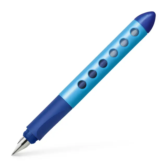 FABER-CASTELL 149849 - Stylo à plume Scribolino, pour gauchers, plume L, bleu, 1 pièce