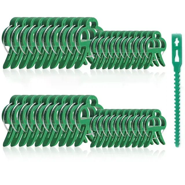Pinces pour Plantes pour Tuteurs tomates, Roses, concombres et Autres Plantes grimpantes – Très Facile à Utiliser pour Plantes (50 Grandes + 50 Petits + 30 litres)