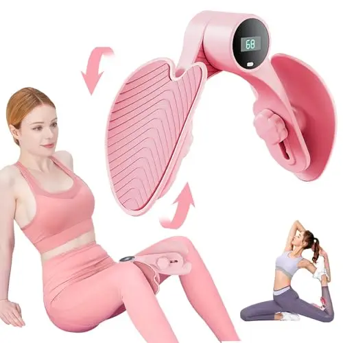 Hip Trainer Exerciseur, Entraîneur de Muscle Pelvien, Entraîneur de Cuisse avec Compteur & Réglage de la Résistance, Appareil Musculation pour Jambes et de Fesses