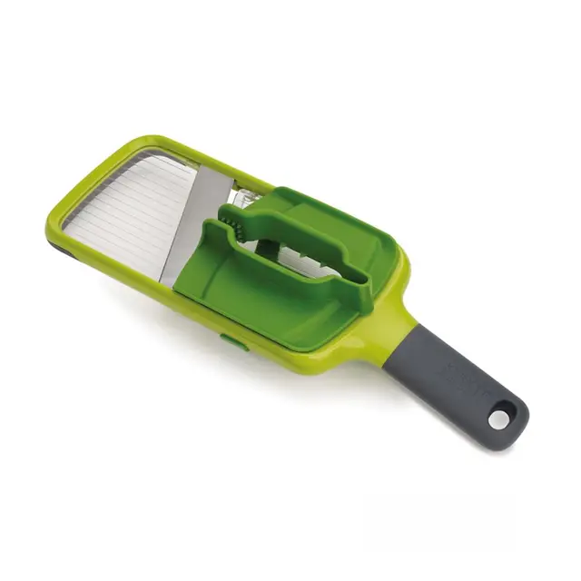 Joseph Joseph Multi-Grip Mandoline de cuisine, coupe légumes réglable, épaisseur 3 tranches, avec grip alimentaire de précision, vert