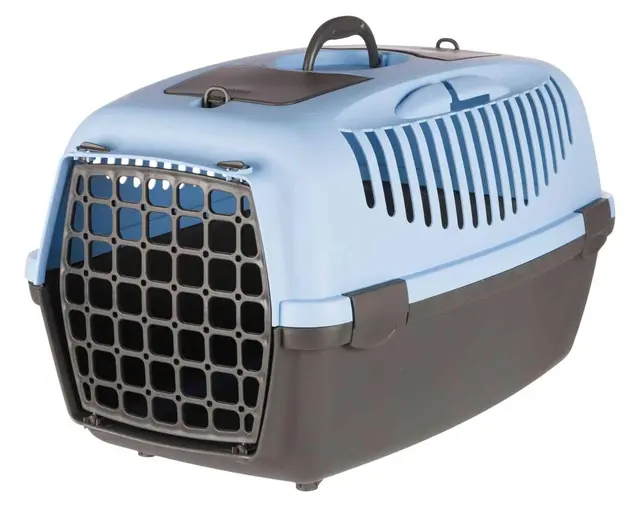 TRIXIE 39832 Box de transport Capri 3, S : 40 × 38 × 61 cm, gris foncé/bleu