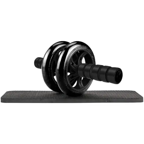 Roue Abdominale Double avec Tapis de Fitness, Appareil Abdominaux, Entraînement Efficace des Abdos à la Maison et à la Salle de Sport pour Hommes et Femmes