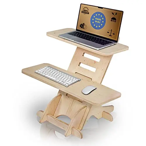 Support de bureau debout en bois - Support de bureau debout - Fabriqué en UE