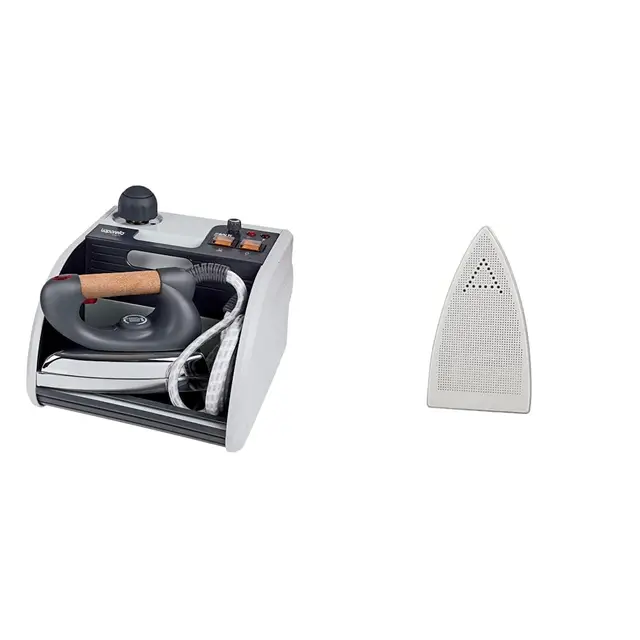 Polti Fer à Vapeur Vaporella Super Pro avec Chaudière, Capuchon de Sécurité, 3 bars, 1750 W, 1,3 L, Couleurs Assorties, 1 Pièce & PAEU0200 - semelle anti-lustrante pour fer pro
